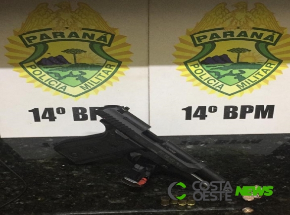 Homem é preso e arma de fogo apreendida pela Polícia Militar em Medianeira