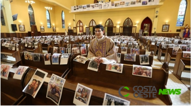 Padre Reginaldo Manzotti pede fotos de fiéis para não rezar missa sozinho