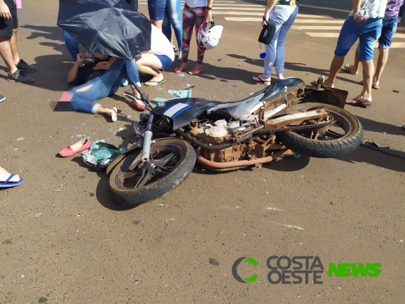 Acidente entre carro e moto deixa uma pessoa ferida em Medianeira 