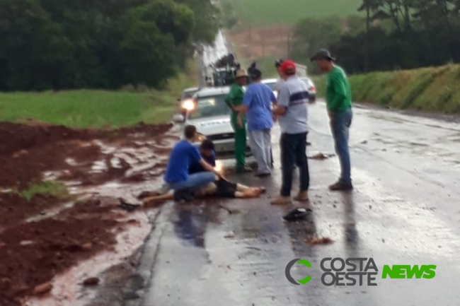 Homem é atropelado na PR 495 e fica em estado grave em Santa Helena