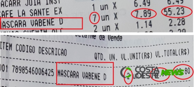 Supermercado de Foz sobe preço de máscara em 533% em um dia