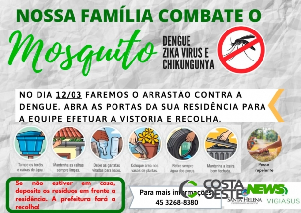 Município inicia ???arrastão??? contra a Dengue nesta quinta-feira