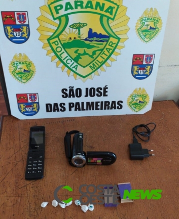 PM detém um e apreende droga e objetos furtados em CMEI de São José das Palmeiras
