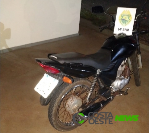 Motocicleta é recuperada pela PM de Medianeira