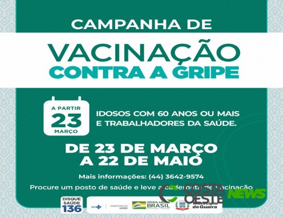 Guaíra recebe novas doses da vacina contra gripe para idosos e profissionais da saúde