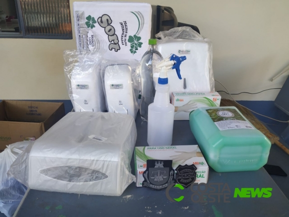Delegacia de Santa Helena recebe do Depen materiais de limpeza e higiene para proteção ao Covid-19