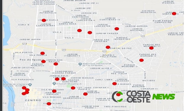 Veja as regiões onde estão os casos confirmados de coronavírus em Foz