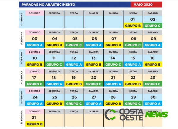Medianeira: Sanepar divulga calendário de rodízio de água para maio 
