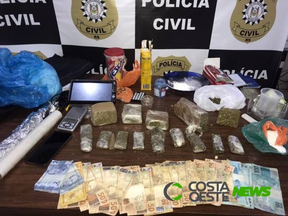Santa-helenense é preso no Rio Grande do Sul com drogas, dinheiro e material utilizado no tráfico
