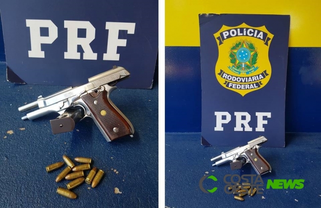 Homem é preso pela PRF em posse de arma de fogo na BR-277, Céu Azul