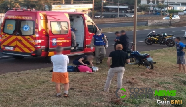 Motociclista fica ferido em acidente na BR 277, em Medianeira