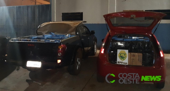 Policiais apreendem veículos e carga de cigarros em São Miguel do Iguaçu