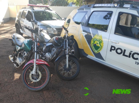 Denúncia: PM e PC apreendem motocicletas no bairro Vila Rica em Santa Helena