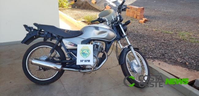 RPA apreende motocicleta sem placa e com alerta, em Medianeira