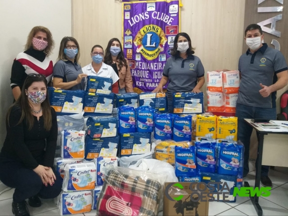 Solidariedade: Lions Parque Iguaçu arrecada fraldas para o Lar dos Idosos