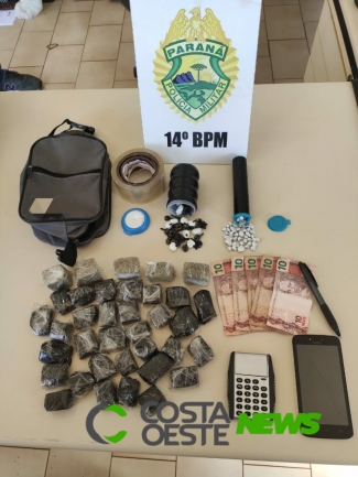 Homem é preso por tráfico de drogas pela PM em Medianeira