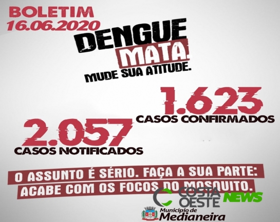 Boletim aponta mais de 1600 casos de dengue em Medianeira