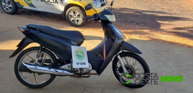 Motocicleta furtada em 2017 é recuperada pela PM em Medianeira 