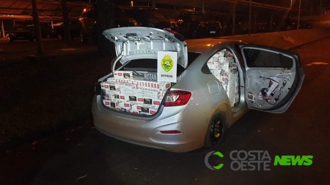 BPFRON apreende carro carregado com cigarros contrabandeados em Missal