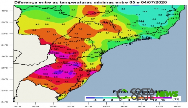 Chuvas, raios e ventos voltam ao Paraná a partir de segunda, mas nada de ciclone, diz Simepar