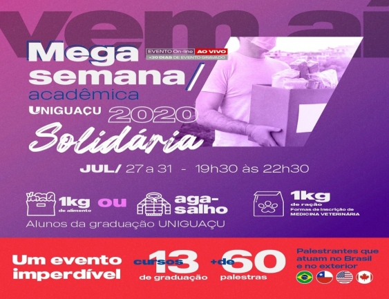 Uniguaçu prepara Mega Semana Acadêmica Solidária