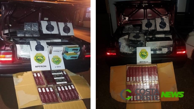 Ação conjunta prende três pessoas e apreende veículo com contrabando em Matelândia