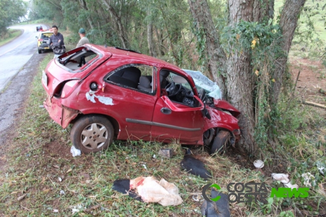 PRE apreende Celta e droga após perseguição entre Santa Helena e São José; condutor morreu