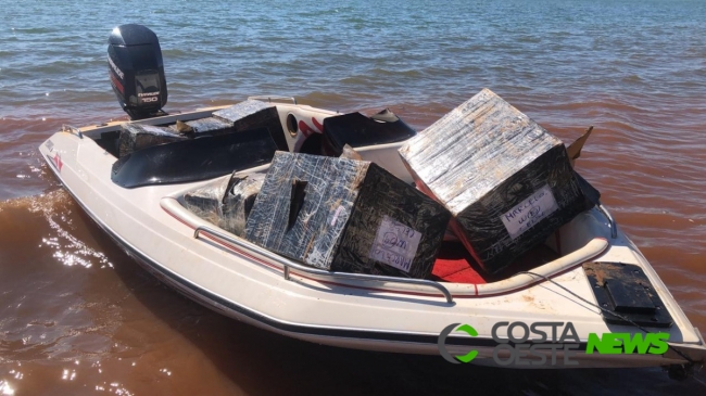 Embarcação é apreendida com cigarros e eletrônicos no Lago de Itaipu em Missal