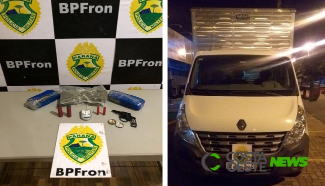BPFRON prende uma mulher e apreende drogas, arma e caminhão em Guaíra 