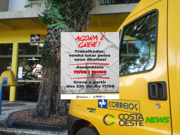 Correios de Santa Helena aderem a greve nacional a partir das 22h desta segunda-feira (17)