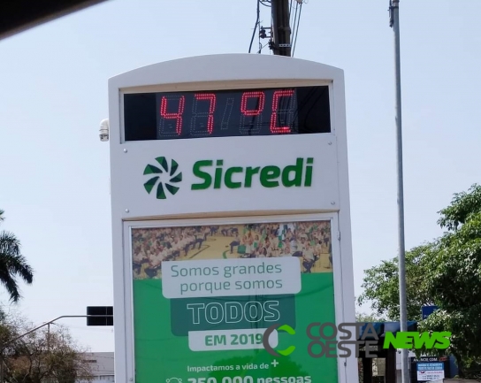 ???Tá quente aí? aqui está???. Sensação térmica em Santa Helena chega a 47 graus nesta quarta-feira
