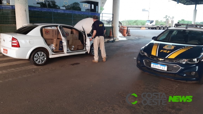Guaíra: PRF apreende 20.000 maços de cigarro em veículo 