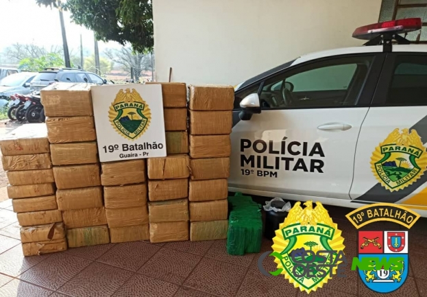 Polícia Militar recupera veículo e apreende mais de meia tonelada de maconha em Guaíra