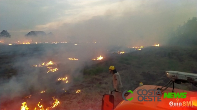 Incêndio de grandes proporções é registrado em São Miguel do Iguaçu