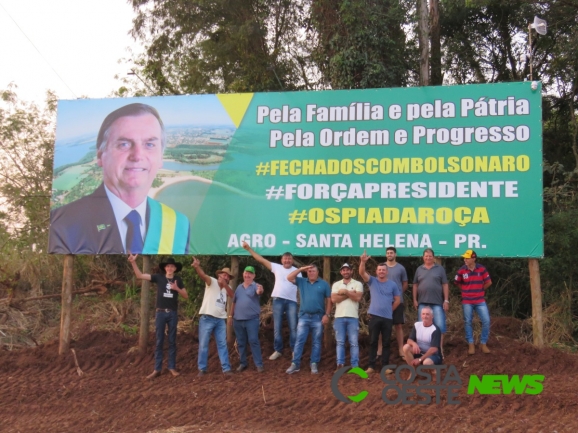 Outdoor em apoio ao presidente Bolsonaro é oficialmente inaugurado em Santa Helena