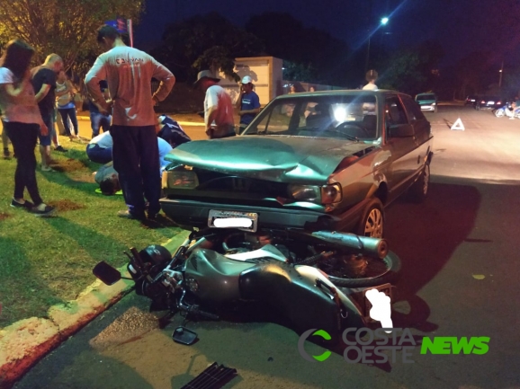 SAMU socorre motociclista após acidente no bairro São Luiz em Santa Helena (vídeo)