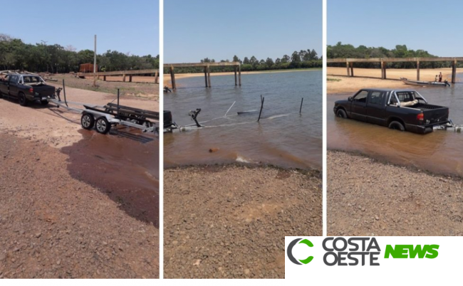 Populares encontram  em Santa Helena camionete e reboque de lancha furtados