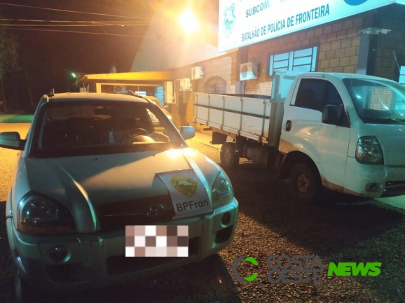 BPFRON apreende veículos com alerta de roubo e placas paraguaias em Entre Rios do Oeste