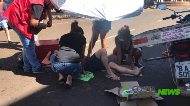 Mulher fica ferida em acidente no centro de Santa Helena