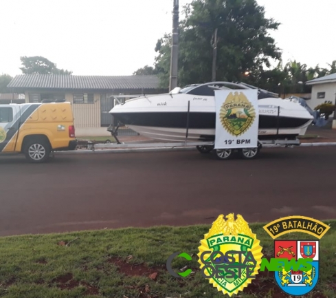Lancha furtada é recuperada em Pato Bragado; camionete e reboque foram localizadas em Santa Helena