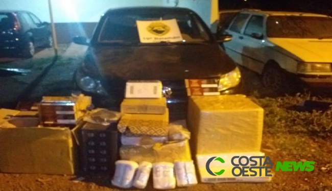 Patrulha Rural apreende veículo carregado com contrabando