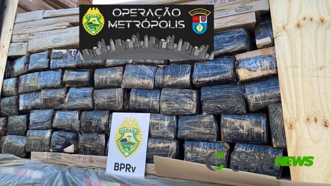 Carga de quase 5 toneladas de maconha carregada em Santa Helena é apreendida em Toledo