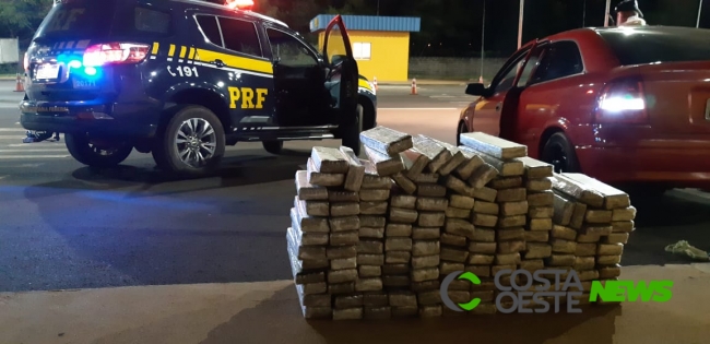 PRF apreende mais de 200 quilos de maconha na região oeste do Paraná, durante o fim de semana