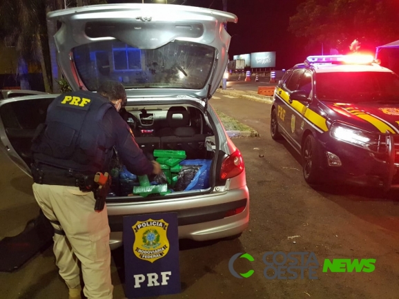 PRF prende motorista e apreende carro carregado com droga em Santa Terezinha de Itaipu
