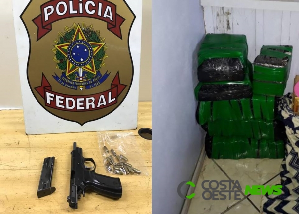 Com drogas, arma e munições homem é preso em flagrante pela PF em Medianeira