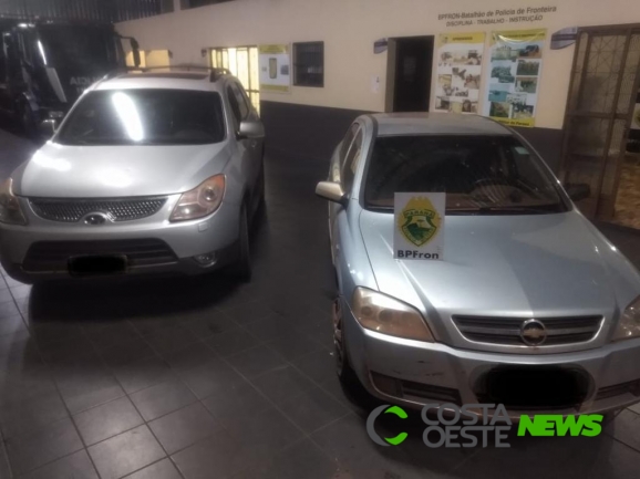 Carros carregados com cigarros são apreendidos pelo BPFron em Guaíra