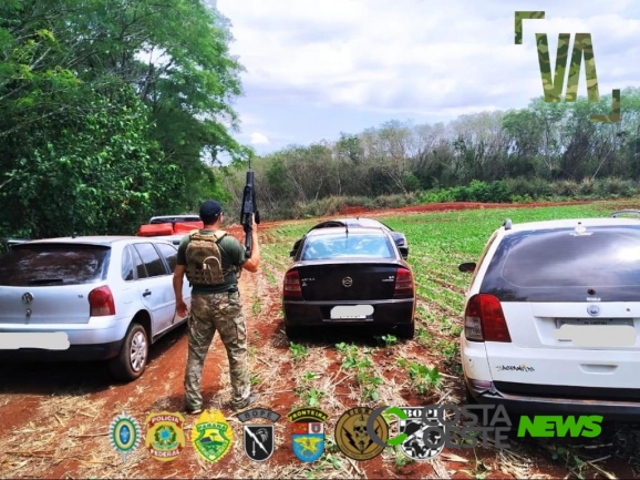PF e BPFRON estouram depósito de cigarros paraguaios e apreendem cinco veículos