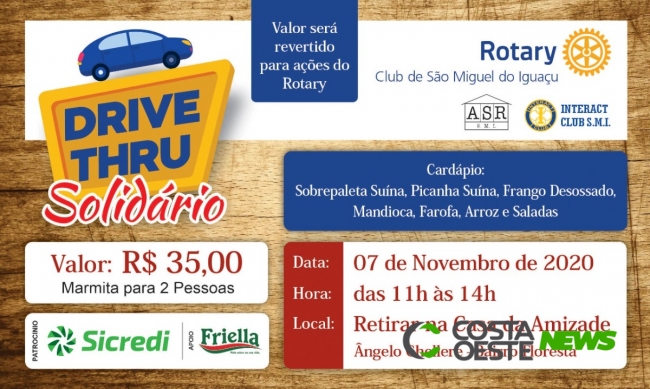 Rotary de São Miguel promove Drive Thru Solidário em prol do banco de cadeira de rodas 