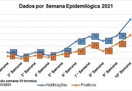 GRÁFICO 2 - COMPARATIVO DE NOTIFICADOS E POSITIVOS - Créditos: Assessoria Missal