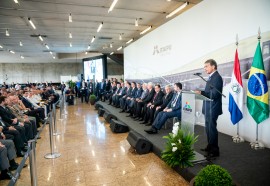 Solenidade de posse do general Joaquim Silva e Luna na Itaipu, em fevereiro de 2019. Foto: Alexandre Marchetti/Itaipu Binacional.